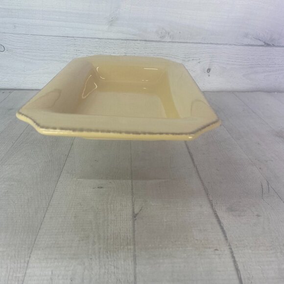 Taste of Home Entertaining Yellow Brown Edge Large Rim Ceramic Serving Tray - Picture 4 of 16